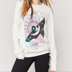 SPIRITUAL GANGSTER NWT Medium Sol Lune Old School Pullover, Fleece Lined